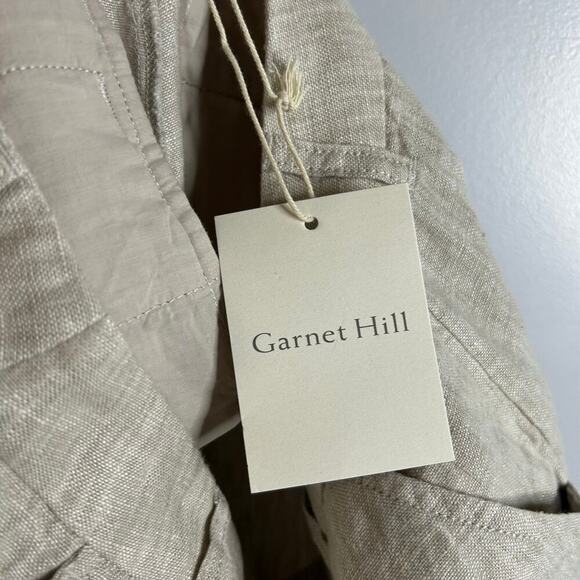 NWT Garnet Hill Classic Linen Trouser Pants Women’s 4P Sand Natural Tan Beachy - Picture 5 of 10